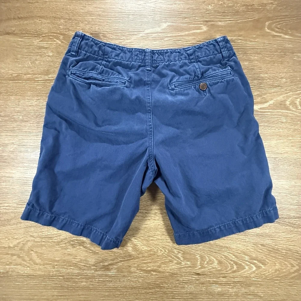 American Eagle Men's Classic Chino Shorts Blue Flat Front Casual Summer Size 32